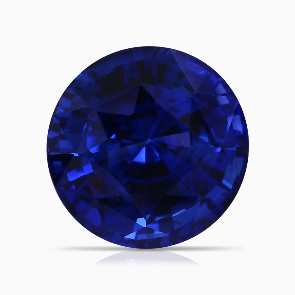 8.74x8.67x6.60mm AAA Bezel-Set GIA Certified Round Blue Sapphire Solitaire Ring  in Rose Gold stone