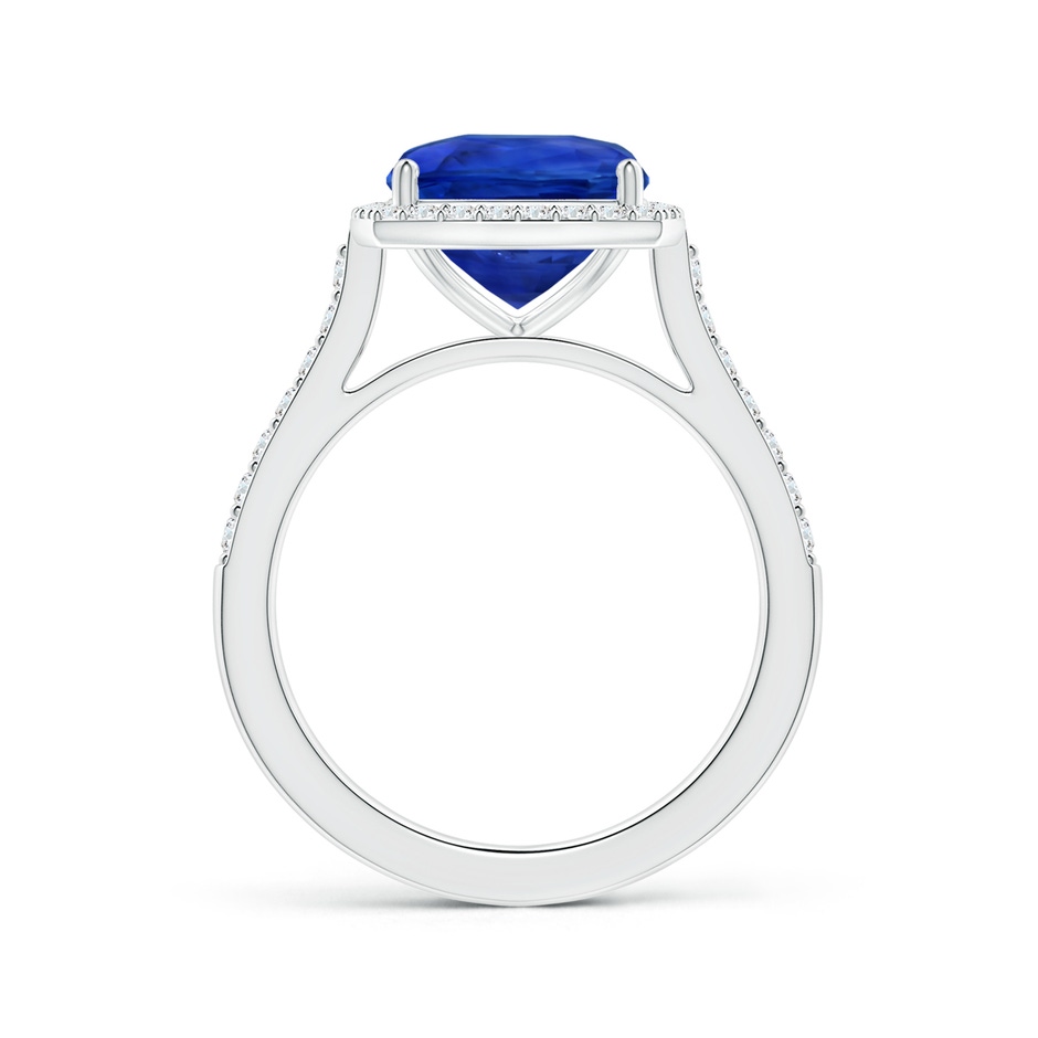 9.85x9.76x7.86mm AAA GIA Certified Cushion Blue Sapphire Halo Ring with Diamonds in 18K White Gold side-1