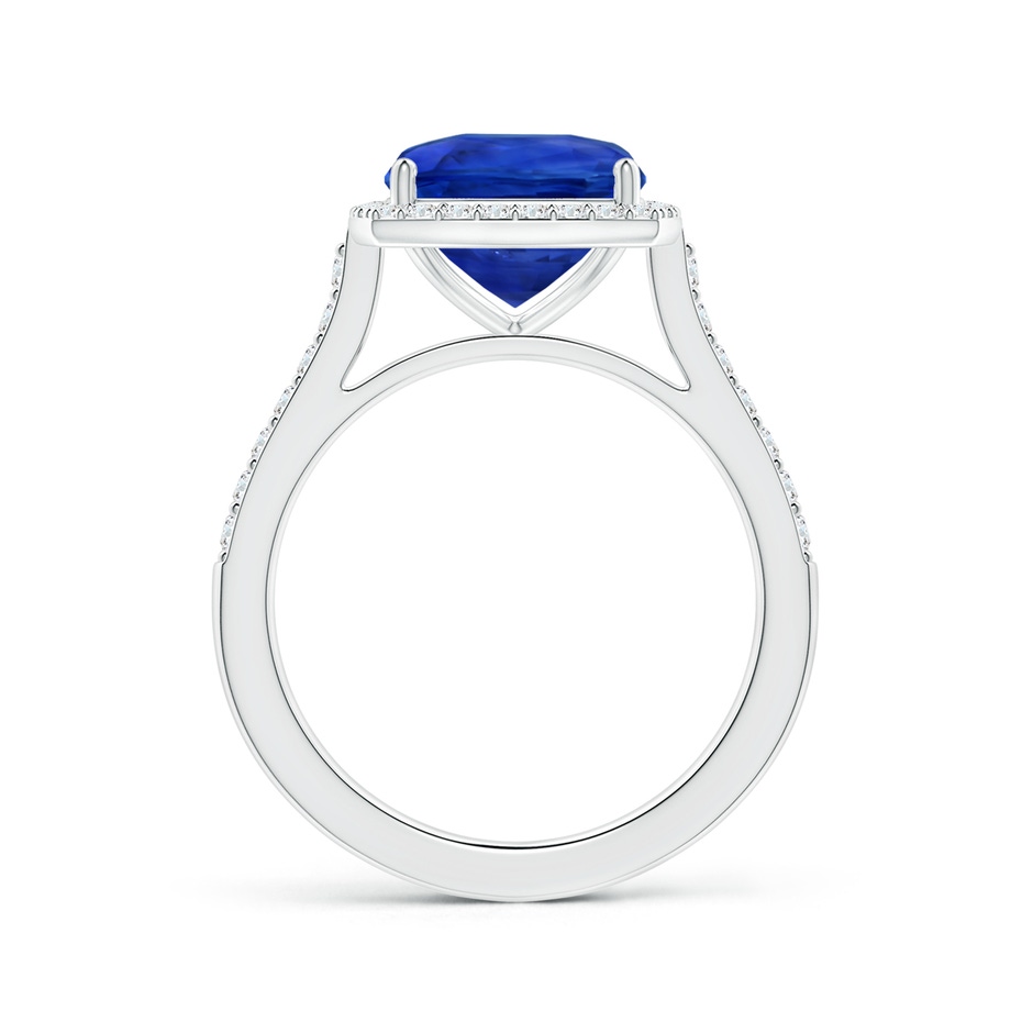 9.85x9.76x7.86mm AAA GIA Certified Cushion Blue Sapphire Halo Ring with Diamonds in P950 Platinum side-1