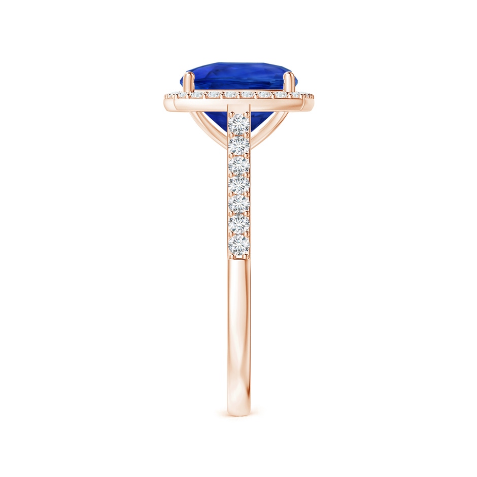 9.85x9.76x7.86mm AAA GIA Certified Cushion Blue Sapphire Halo Ring with Diamonds in Rose Gold side-2