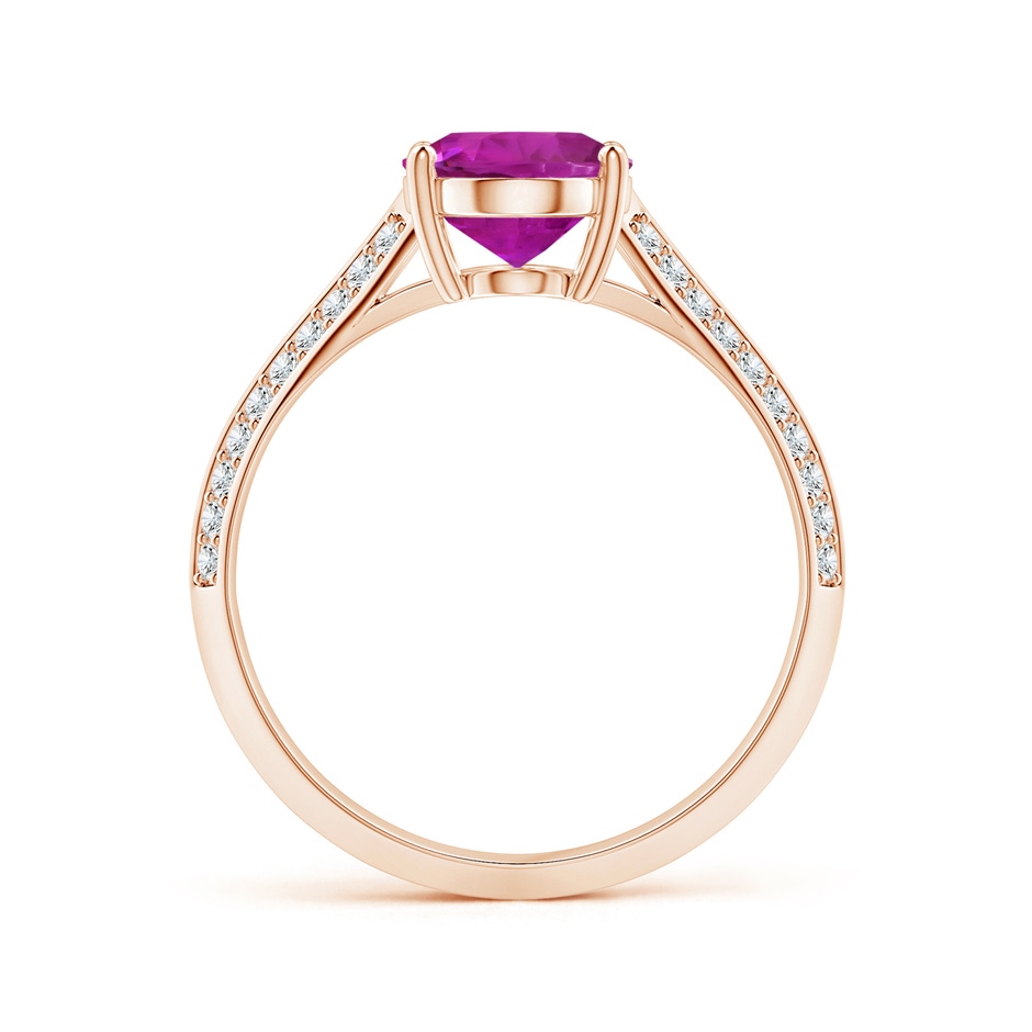 10.30x8.52x6.53mm AAA Prong-Set GIA Certified Oval Pink Sapphire Knife Edge Ring with Diamonds in 9K Rose Gold side-1
