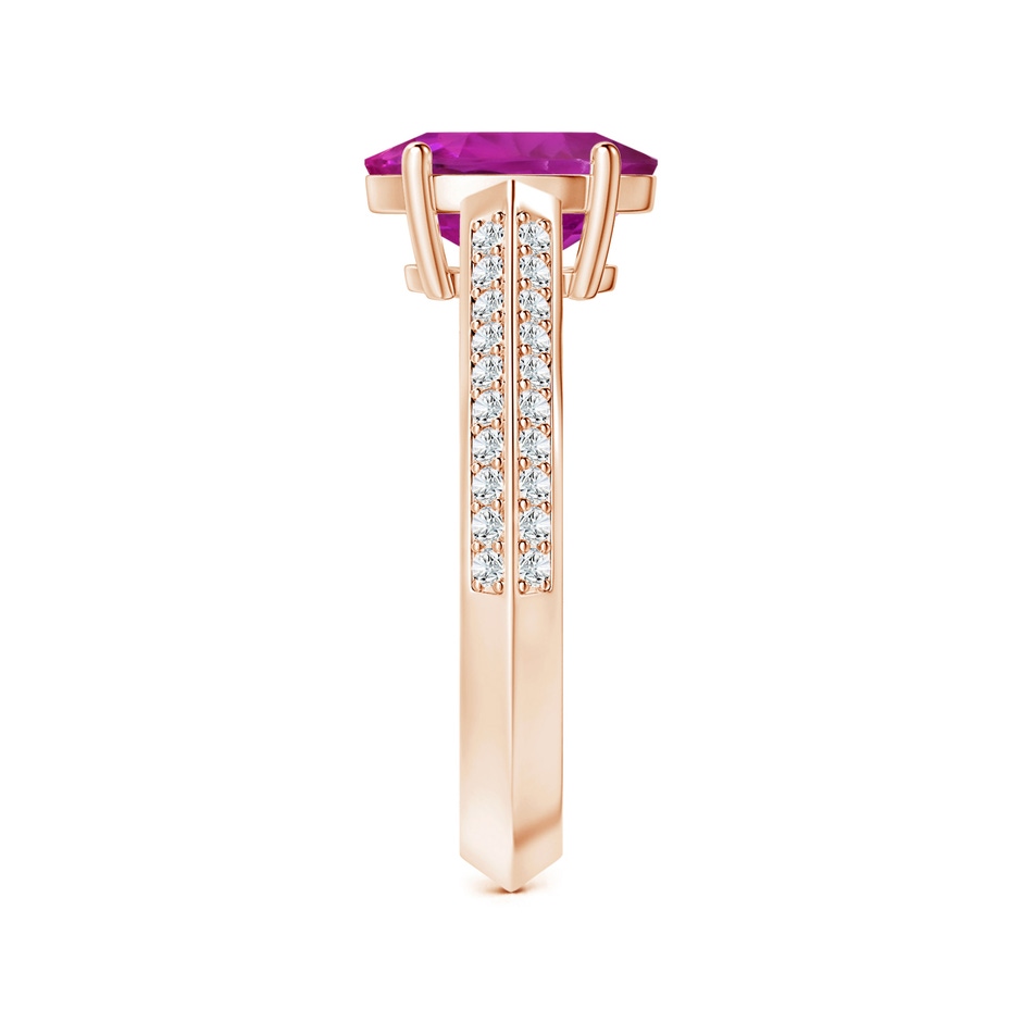 10.30x8.52x6.53mm AAA Prong-Set GIA Certified Oval Pink Sapphire Knife Edge Ring with Diamonds in 9K Rose Gold side-2