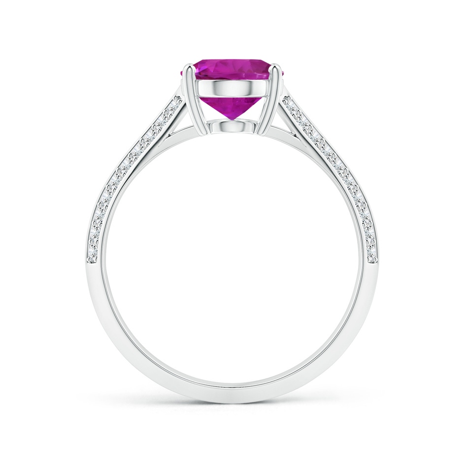 10.30x8.52x6.53mm AAA Prong-Set GIA Certified Oval Pink Sapphire Knife Edge Ring with Diamonds in P950 Platinum side-1