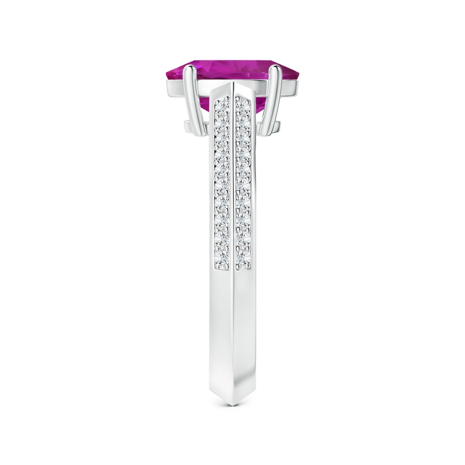 10.30x8.52x6.53mm AAA Prong-Set GIA Certified Oval Pink Sapphire Knife Edge Ring with Diamonds in P950 Platinum side-2