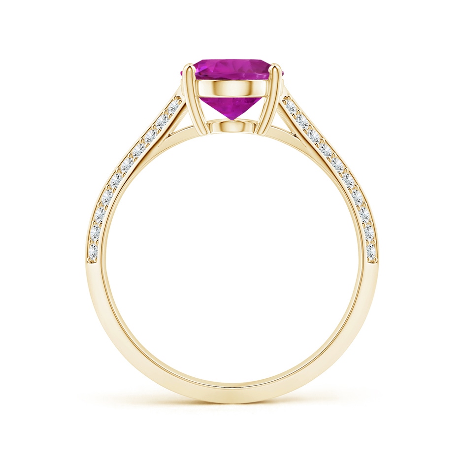 10.30x8.52x6.53mm AAA Prong-Set GIA Certified Oval Pink Sapphire Knife Edge Ring with Diamonds in Yellow Gold side-1