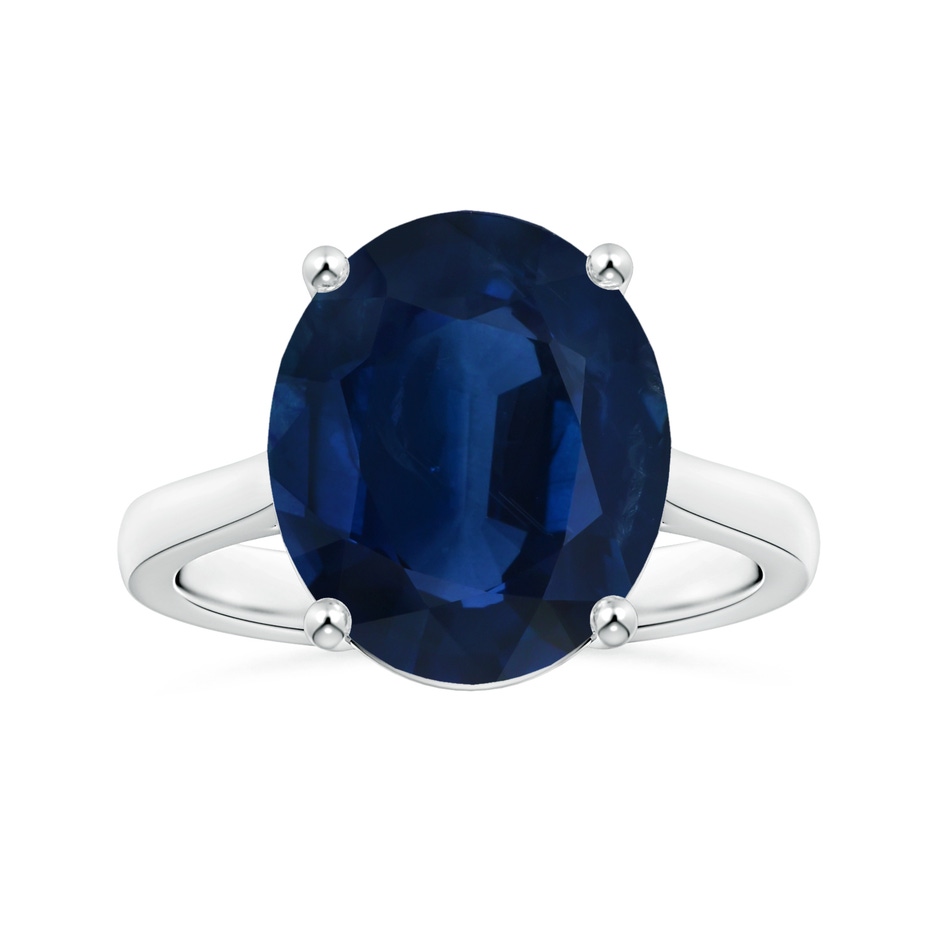 14.43x11.51x5.78mm AA Prong-Set GIA Certified Oval Sapphire Solitaire Reverse Tapered Shank Ring in P950 Platinum 