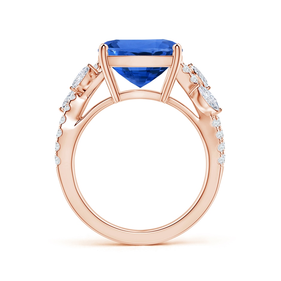 11.83x8.83x7.33mm AAAA Nature-inspired Gia Certified Cushion Blue Sapphire Ring with Diamonds in 18K Rose Gold side 199