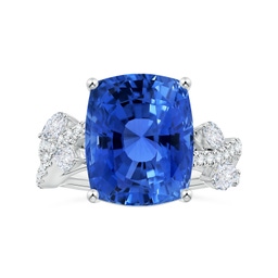 Side Stones Platinum Blue Sapphire Rings
