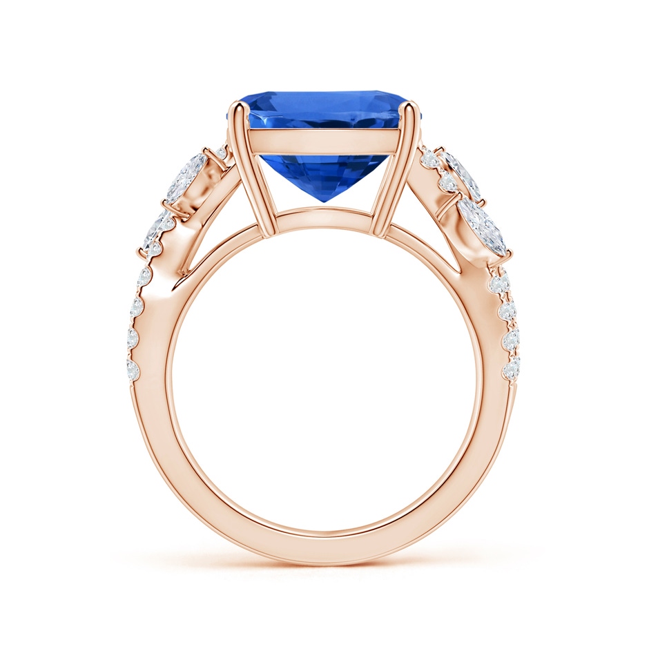 11.83x8.83x7.33mm AAAA Nature-inspired Gia Certified Cushion Blue Sapphire Ring with Diamonds in Rose Gold side 199