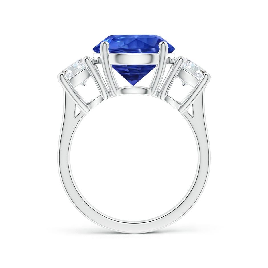 10.74x10.61x7.35mm AA GIA Certified Sapphire Three-Stone Reverse Tapered Shank Ring with Diamonds in P950 Platinum Side-1