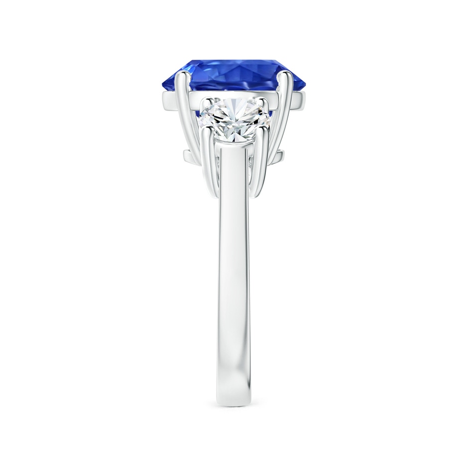 10.74x10.61x7.35mm AA GIA Certified Sapphire Three-Stone Reverse Tapered Shank Ring with Diamonds in P950 Platinum Side-2