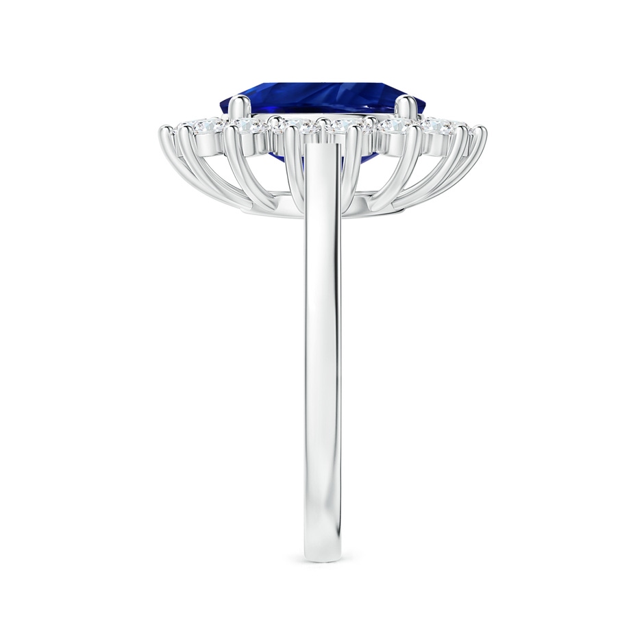 10.97x8.10x6.62mm AAA Princess Diana Inspired GIA Certified Oval Blue Sapphire Halo Ring in P950 Platinum side-2