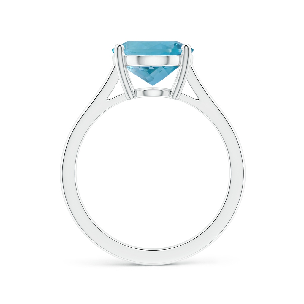 13.06x10.05x6.8mm AAAA Prong-Set GIA Certified Solitaire Oval Aquamarine Reverse Tapered Shank Ring in P950 Platinum Side 199