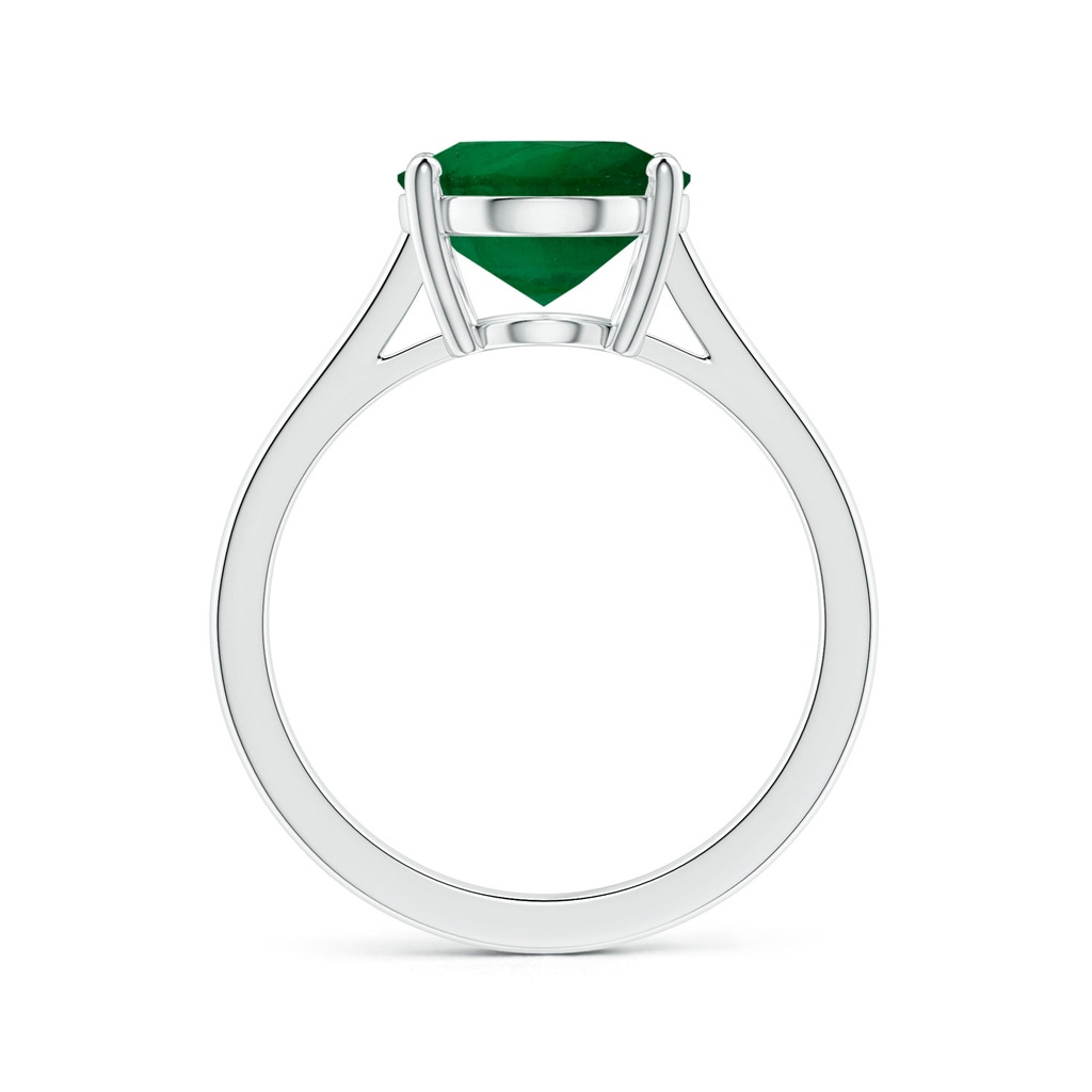 12.5x9.3mm AA Prong-Set GIA Certified Solitaire Oval Emerald Reverse Tapered Shank Ring in P950 Platinum Side-1