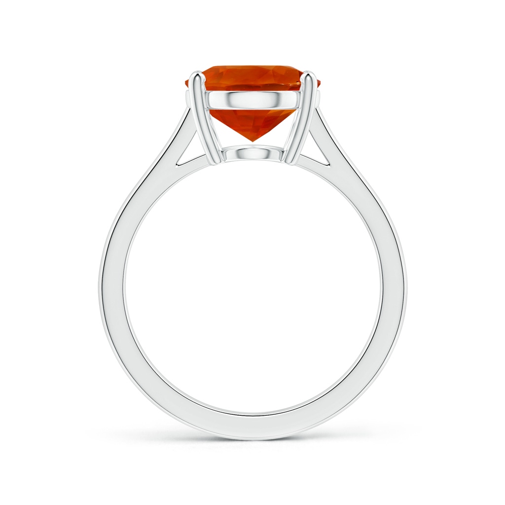 12.12x10.14x8.64mm AAAA GIA Certified Oval Orange Sapphire Solitaire Ring with Reverse Tapered Shank in 18K White Gold Side-1