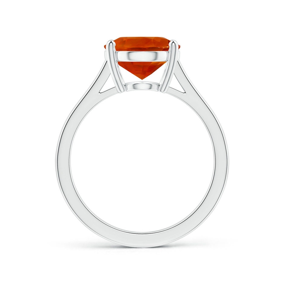 12.12x10.14x8.64mm AAAA GIA Certified Oval Orange Sapphire Solitaire Ring with Reverse Tapered Shank in 18K White Gold side-1