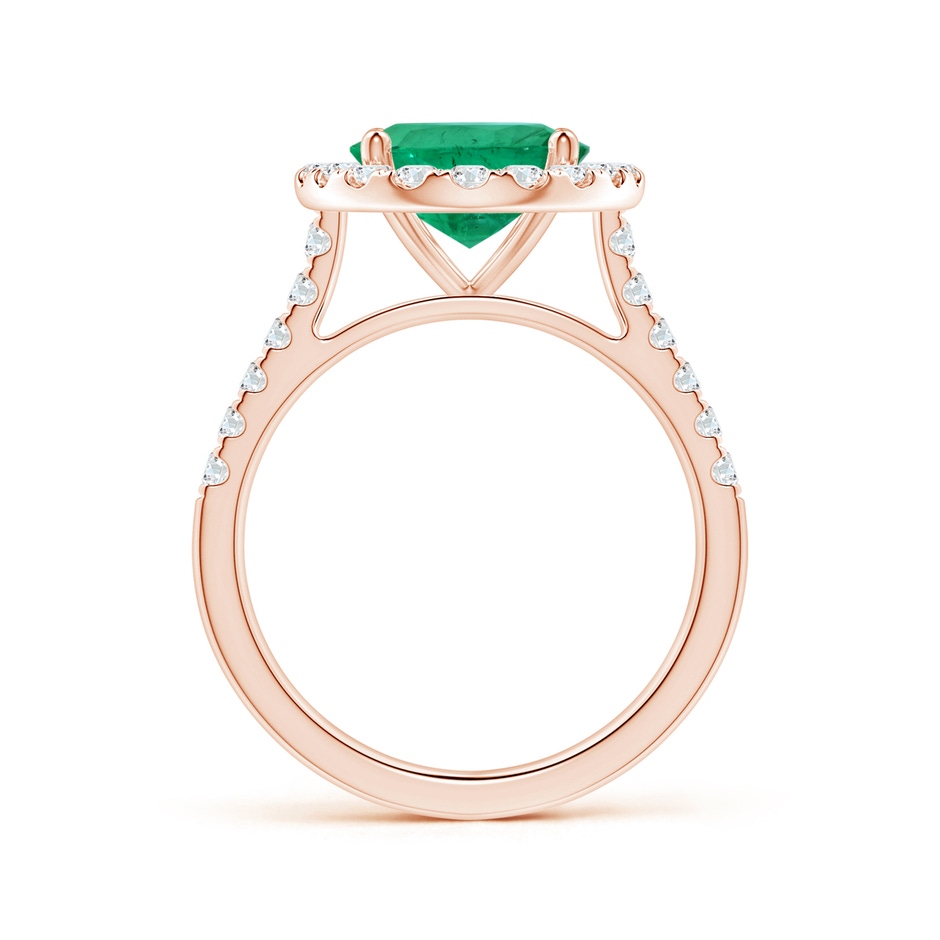 12.26x8.86x5.36mm AA GIA Certified Oval Emerald Halo Ring with Diamonds in 18K Rose Gold side 199
