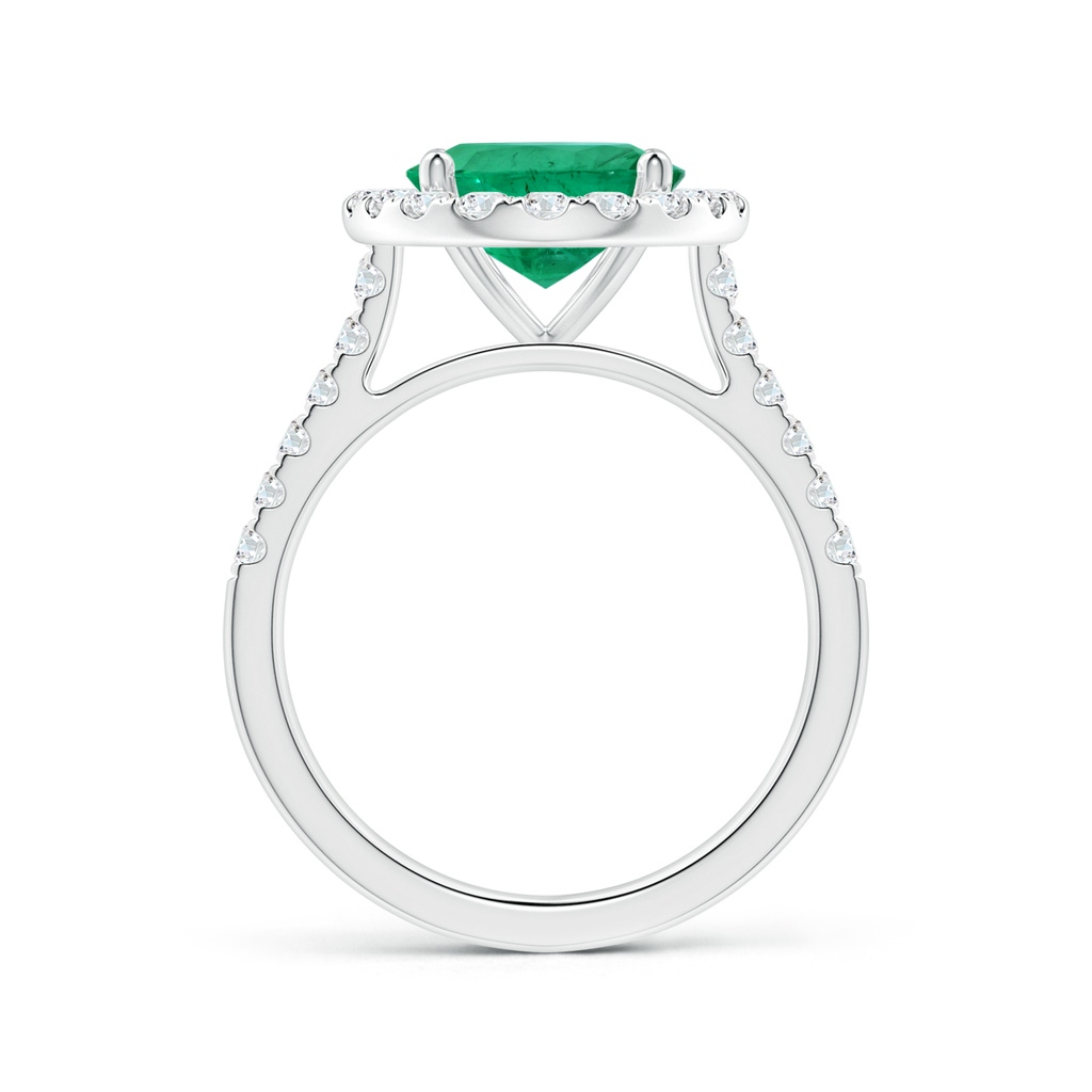 12.26x8.86x5.36mm AA GIA Certified Oval Emerald Halo Ring with Diamonds in 18K White Gold - side 199