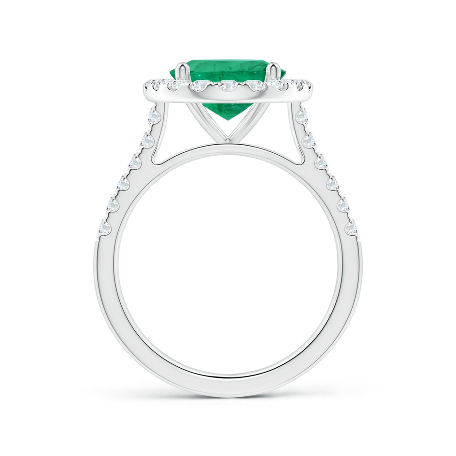 12.26x8.86x5.36mm AA GIA Certified Oval Emerald Halo Ring with Diamonds in 18K White Gold side 199