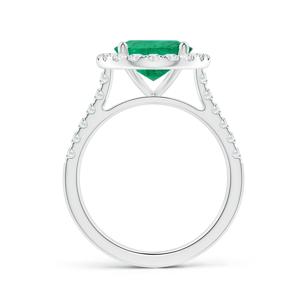 12.26x8.86x5.36mm AA GIA Certified Oval Emerald Halo Ring with Diamonds in White Gold Side 199
