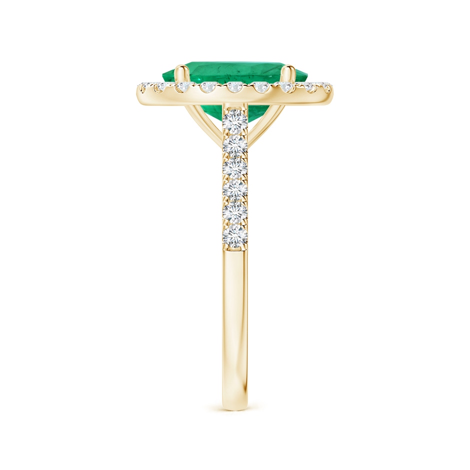 12.26x8.86x5.36mm AA GIA Certified Oval Emerald Halo Ring with Diamonds in Yellow Gold side 399