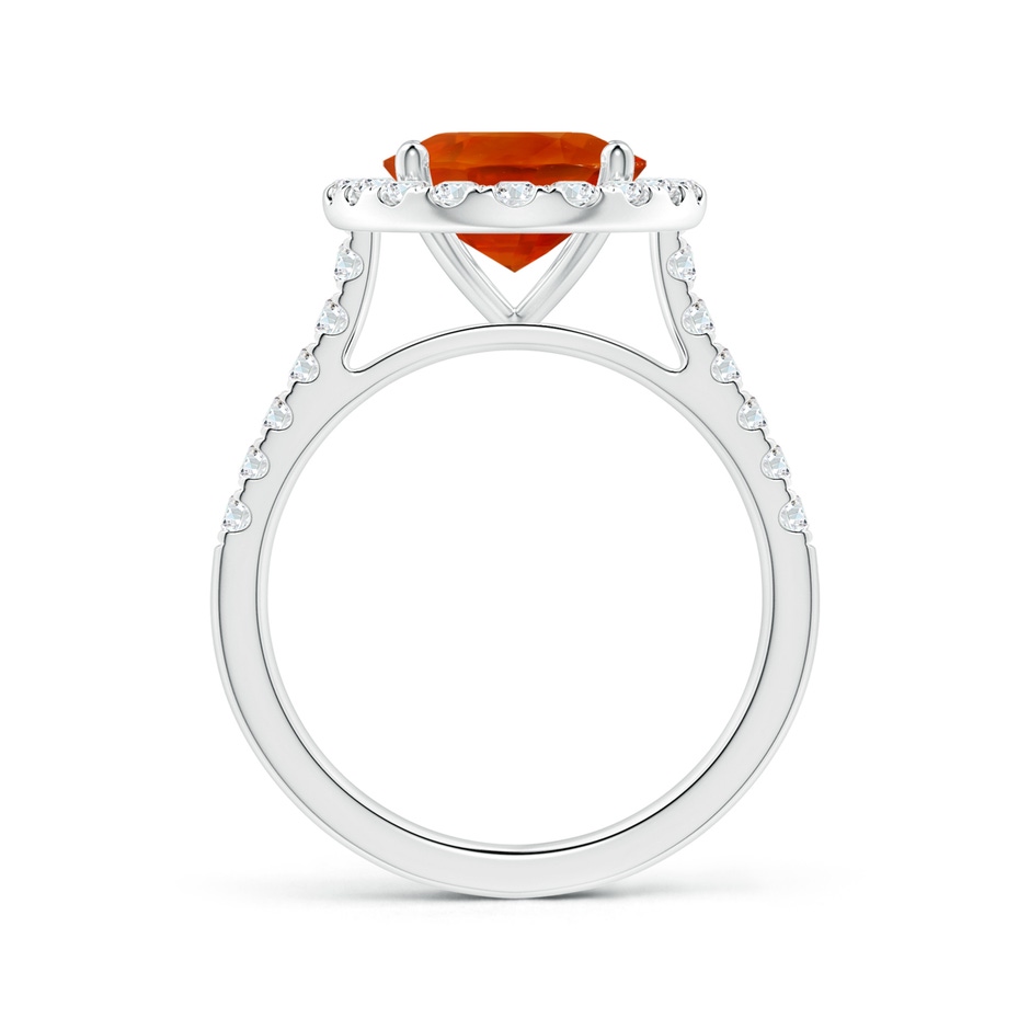 12.12x10.14x8.64mm AAAA GIA Certified Oval Orange Sapphire Halo Ring with Diamonds in 18K White Gold side-1