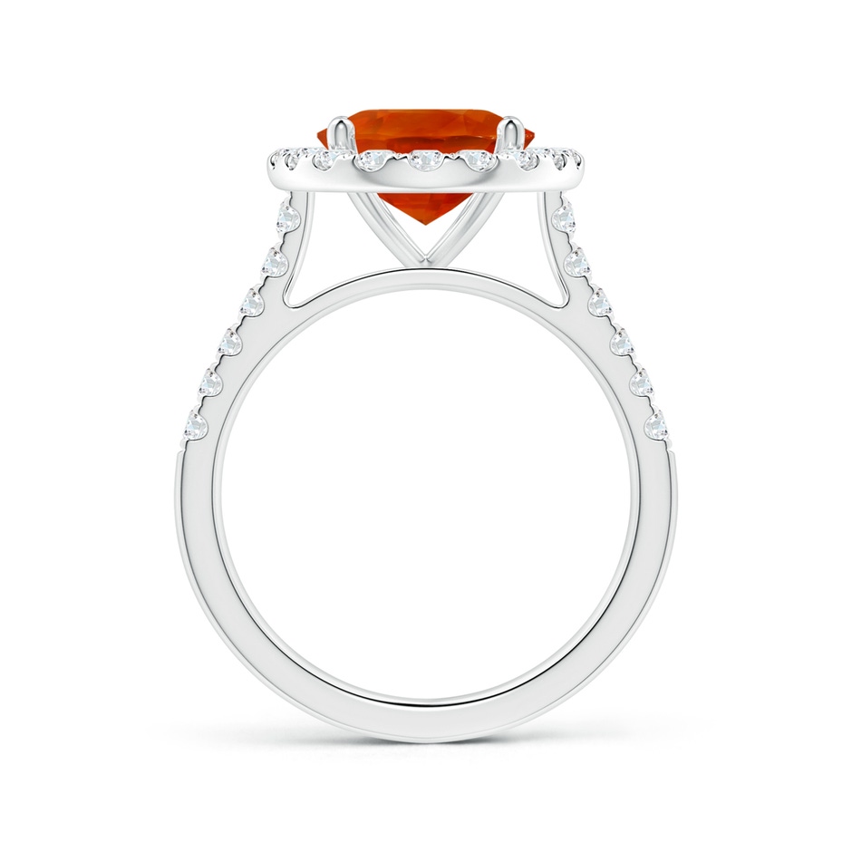 12.12x10.14x8.64mm AAAA GIA Certified Oval Orange Sapphire Halo Ring with Diamonds in P950 Platinum side-1