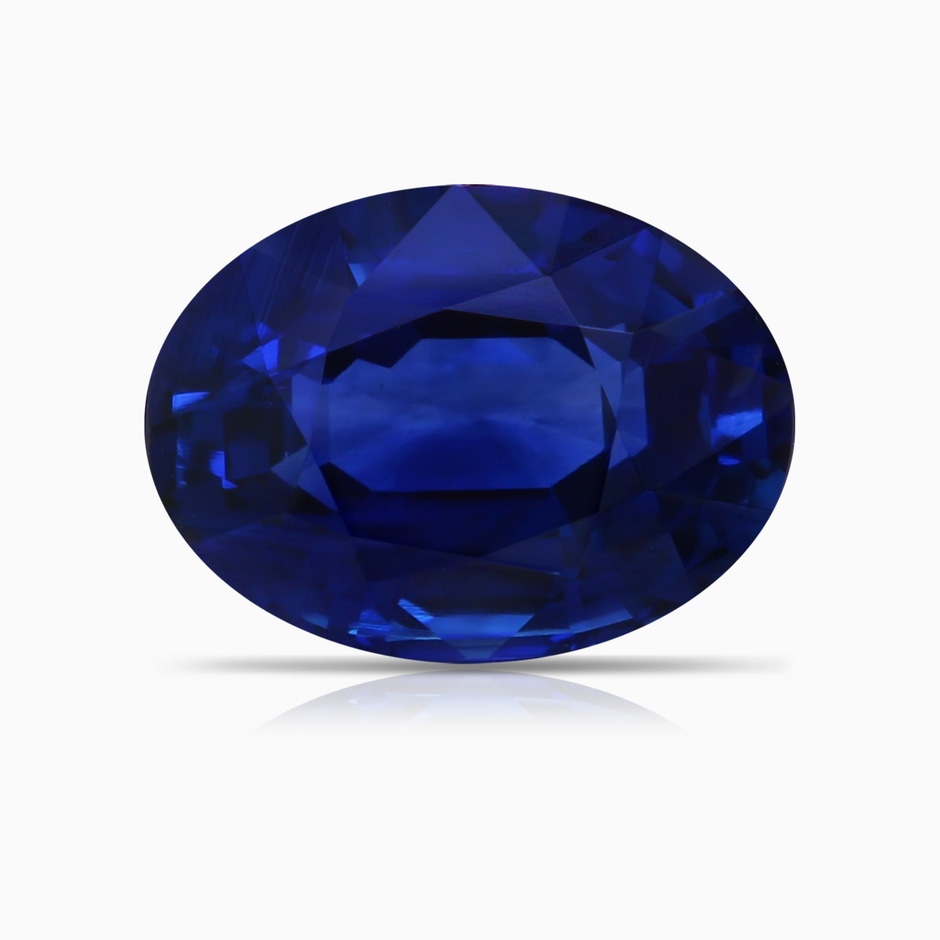 10.67x7.87x5.16mm AAA GIA Certified Oval Blue Sapphire Claw-Set Bypass Ring with Diamonds in P950 Platinum stone