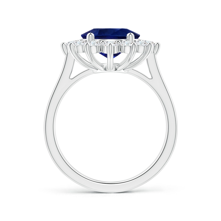 10.67x7.87x5.16mm AAA Princess Diana Inspired GIA Certified Oval Sapphire Halo Reverse Tapered Shank Ring in P950 Platinum side-1