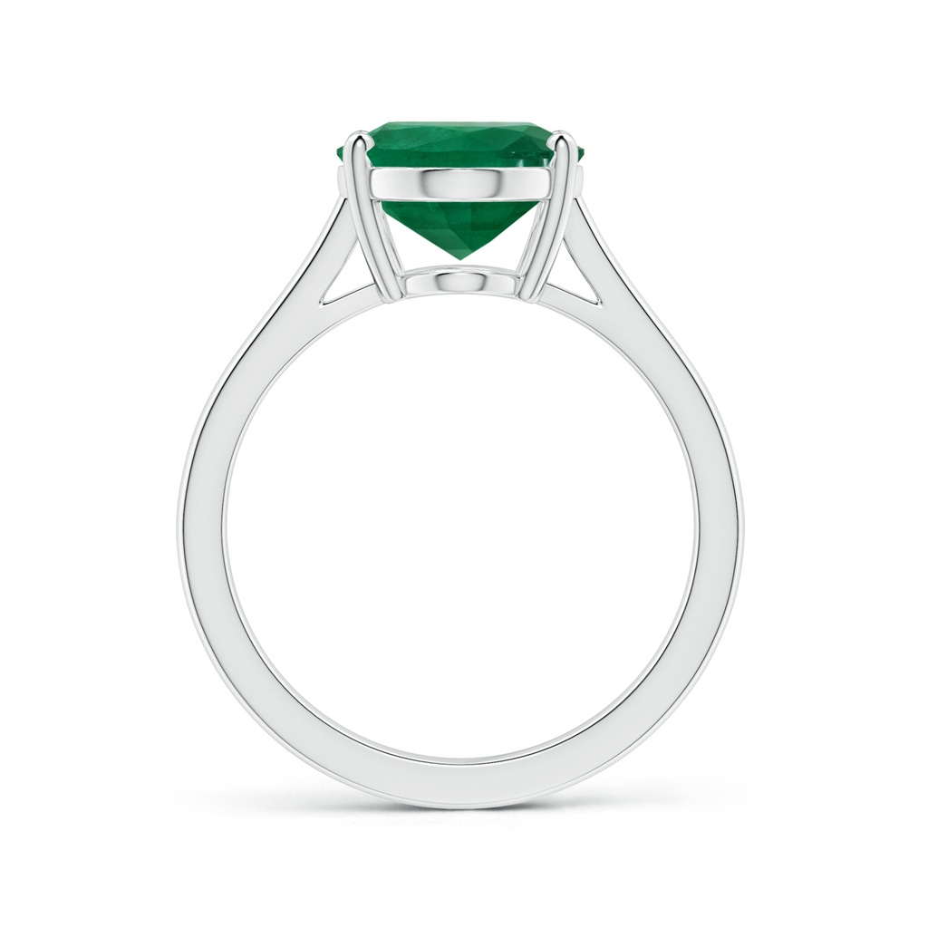 13.24x10.01x6.86mm AA Prong-Set GIA Certified Oval Emerald Solitaire Ring with Reverse Tapered Shank in 18K White Gold - side 199