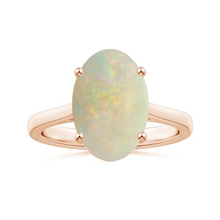 14.26x10.30x4.76mm A Prong-Set GIA Certified Solitaire Oval Opal Reverse Tapered Shank Ring in 9K Rose Gold