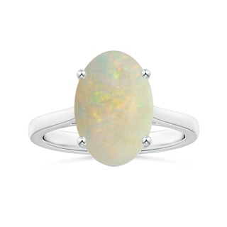 14.26x10.30x4.76mm A Prong-Set GIA Certified Solitaire Oval Opal Reverse Tapered Shank Ring in P950 Platinum