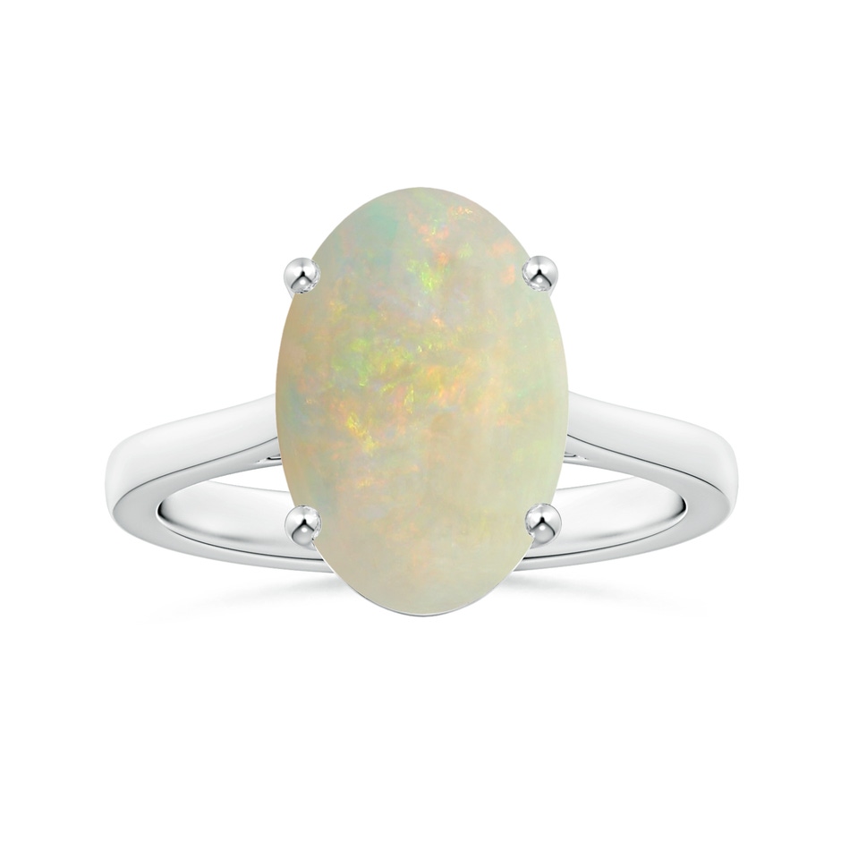 14.26x10.30x4.76mm A Prong-Set GIA Certified Solitaire Oval Opal Reverse Tapered Shank Ring in P950 Platinum 