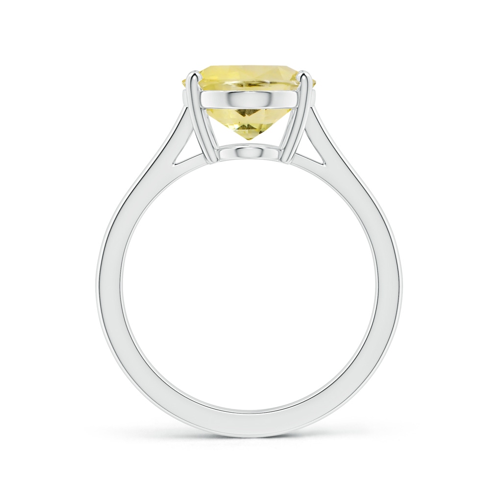 13.60x10.18x6.84mm AAA Prong-Set GIA Certified Oval Yellow Sapphire Solitaire Reverse Tapered Shank Ring in 18K White Gold Side-1