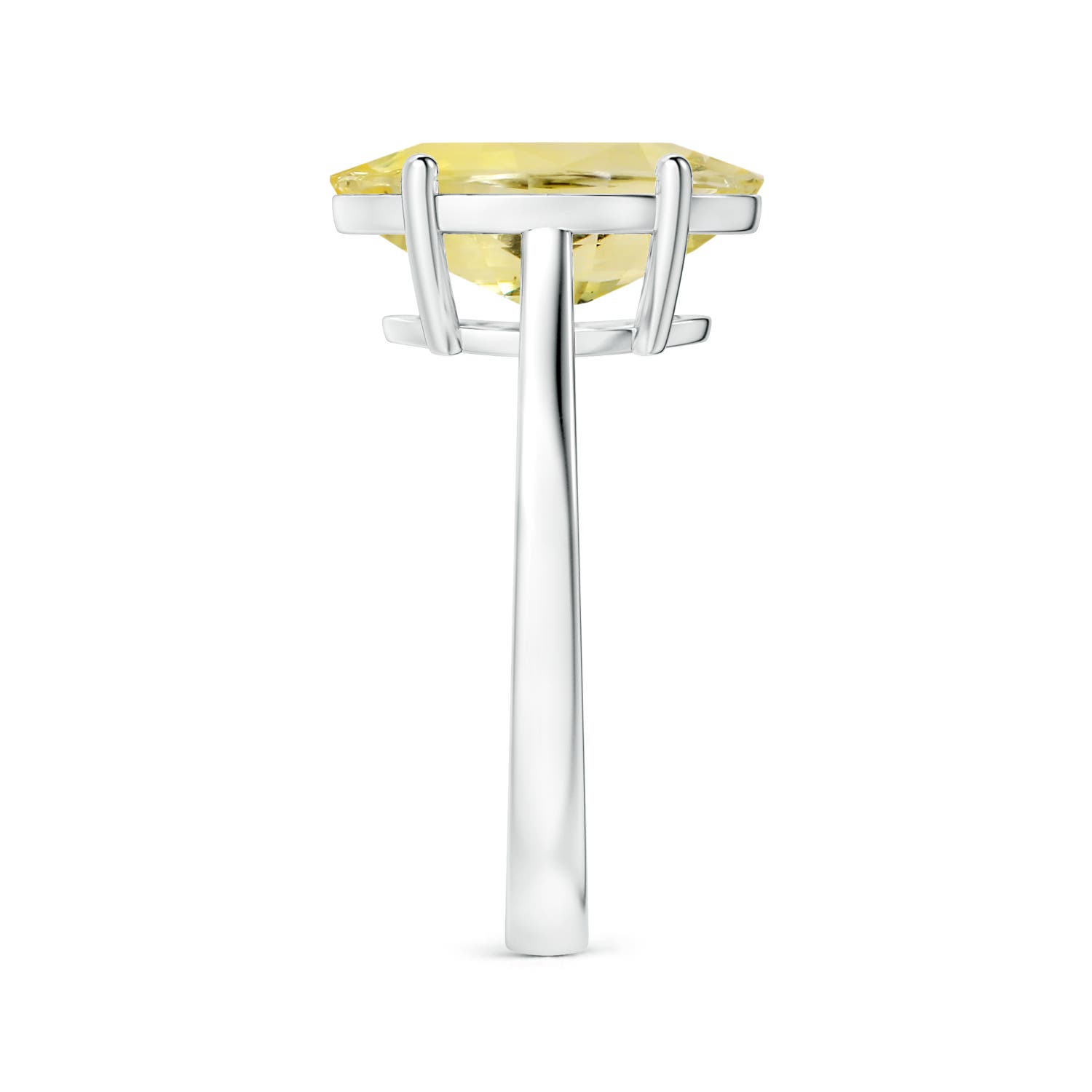 13.60x10.18x6.84mm AAA Prong-Set GIA Certified Oval Yellow Sapphire Solitaire Reverse Tapered Shank Ring in 18CT White Gold - side 5