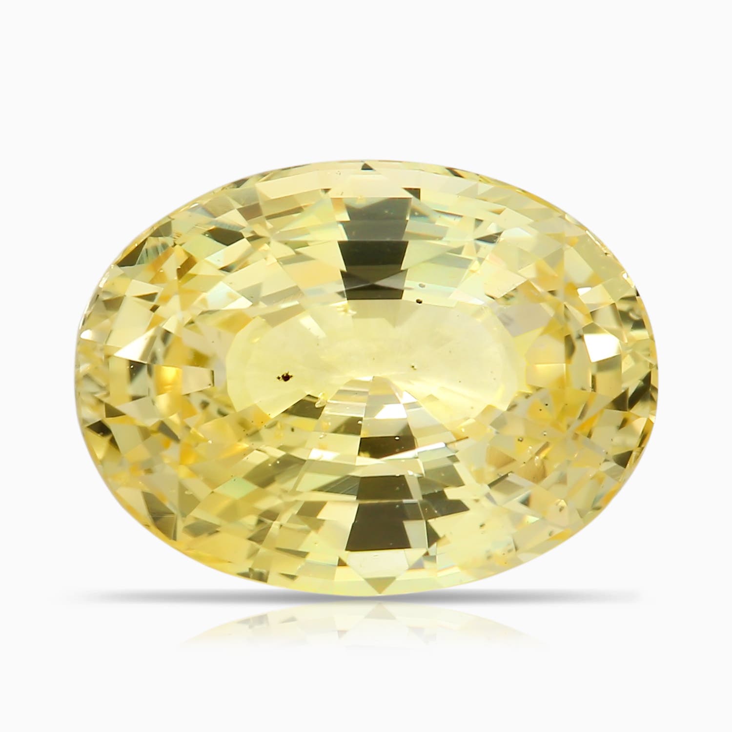 13.60x10.18x6.84mm AAA Prong-Set GIA Certified Oval Yellow Sapphire Solitaire Reverse Tapered Shank Ring in 18CT White Gold - stone