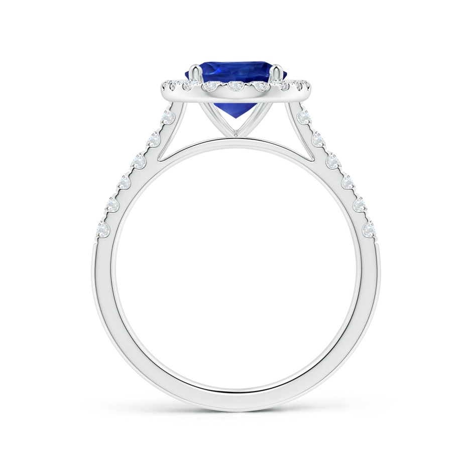 9.86x7.86x4.71mm AAA Oval GIA Certified Blue Sapphire Halo Ring with Diamonds in 18K White Gold Side-1