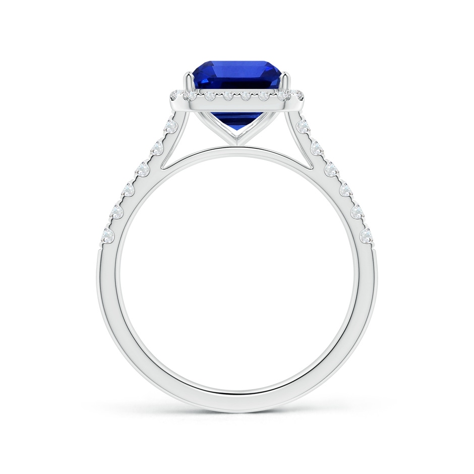 9.83x7.72x5.29mm AAAA GIA Certified Emerald-Cut Blue Sapphire Halo Ring with Diamonds in White Gold side 199