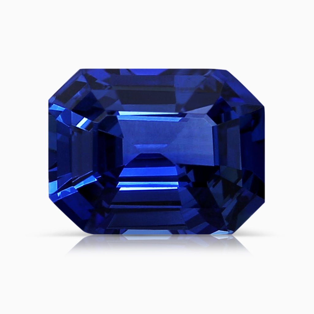 9.83x7.72x5.29mm AAAA GIA Certified Emerald-Cut Blue Sapphire Halo Ring with Diamonds in White Gold Side 699