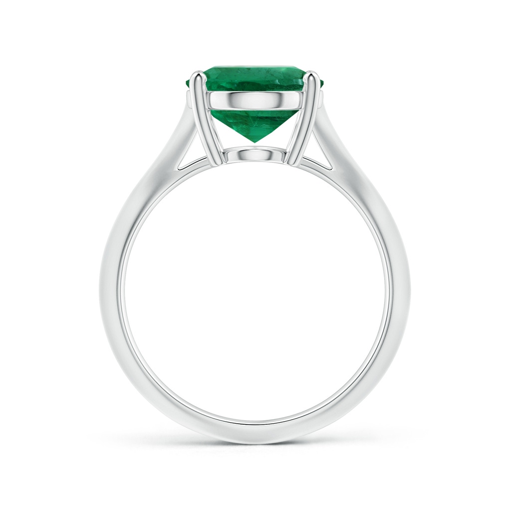 12.5x10mm AAA Prong-Set GIA Certified Solitaire Oval Emerald Knife-Edge Shank Ring in 18K White Gold Side-1