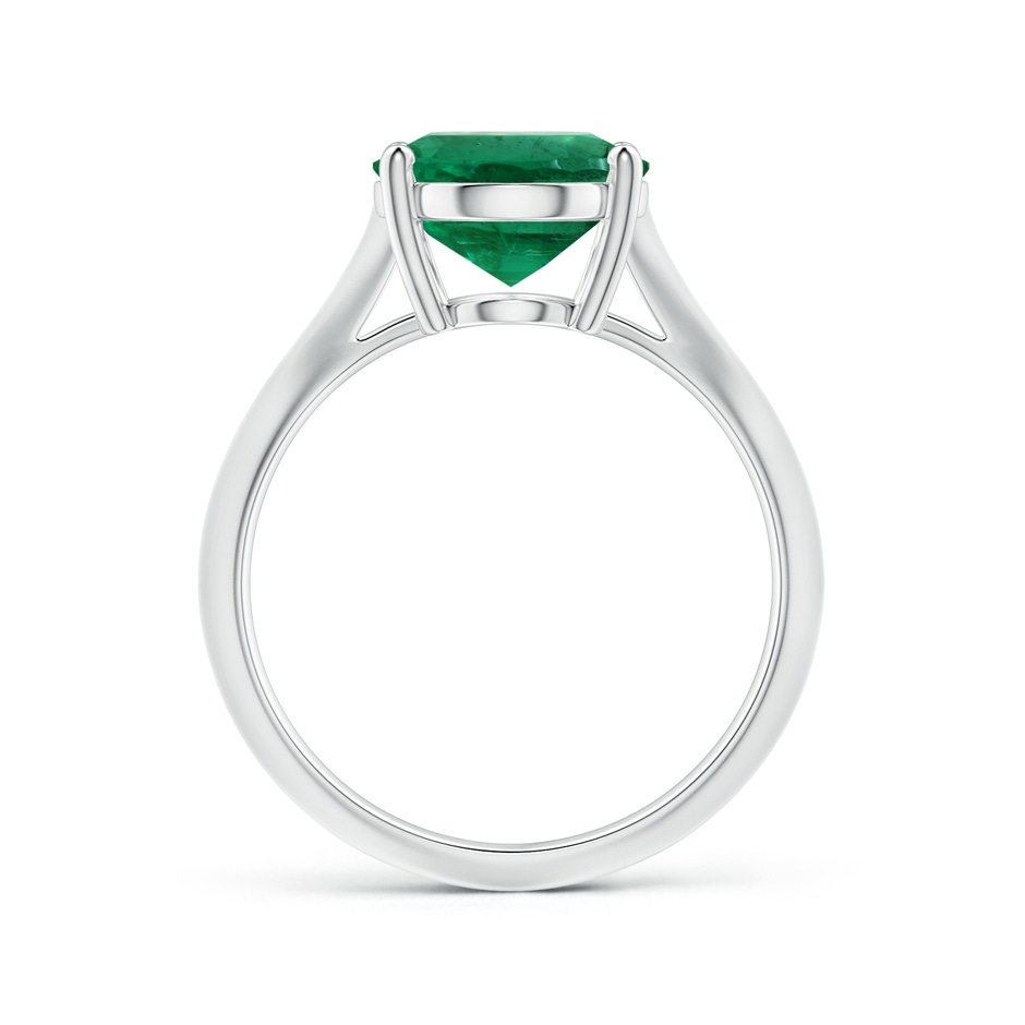 12.5x10mm AAA Prong-Set GIA Certified Solitaire Oval Emerald Knife-Edge Shank Ring in 18K White Gold side-1