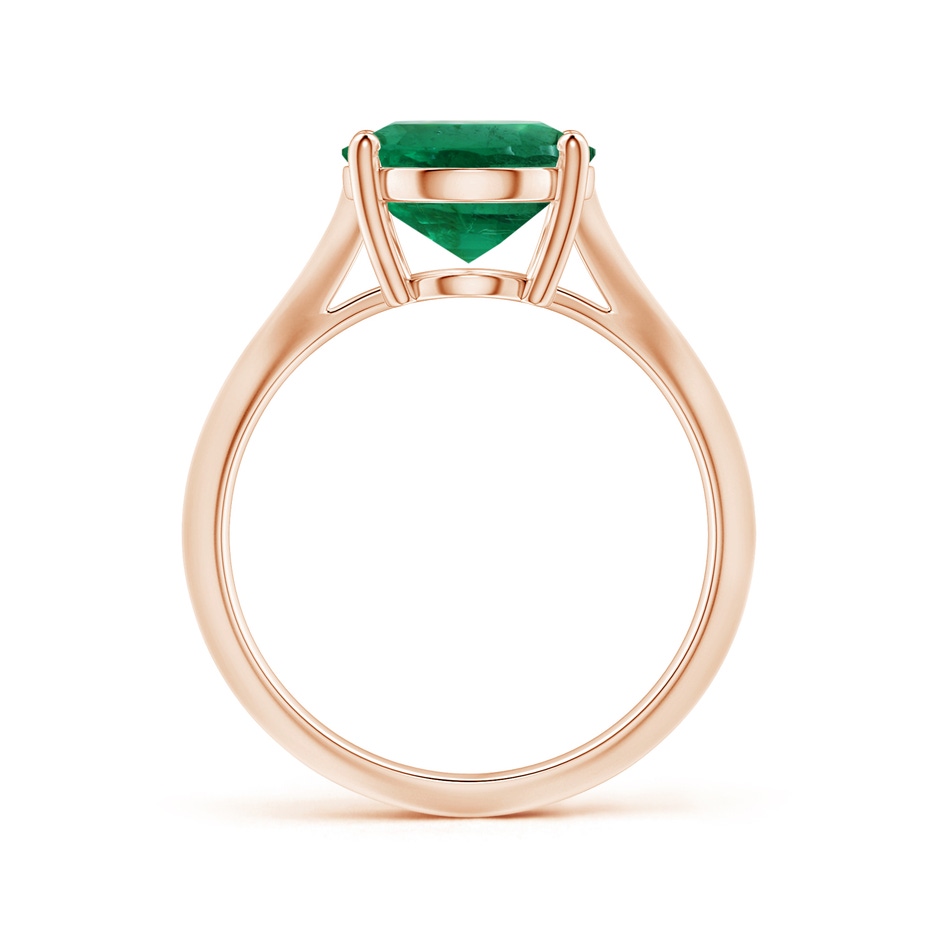 12.5x10mm AAA Prong-Set GIA Certified Solitaire Oval Emerald Knife-Edge Shank Ring in Rose Gold side-1