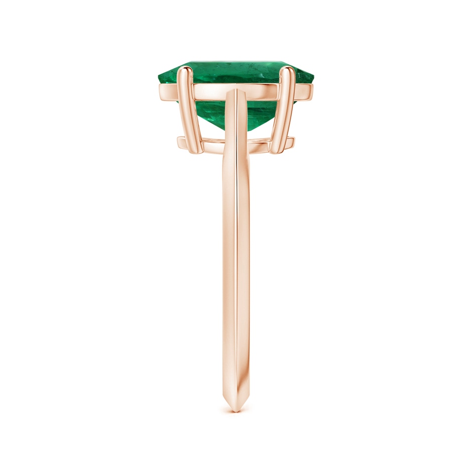 12.5x10mm AAA Prong-Set GIA Certified Solitaire Oval Emerald Knife-Edge Shank Ring in Rose Gold side-2
