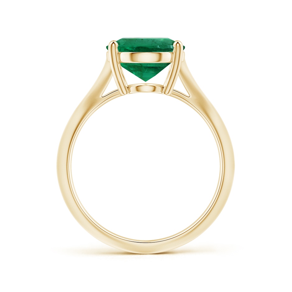 12.5x10mm AAA Prong-Set GIA Certified Solitaire Oval Emerald Knife-Edge Shank Ring in Yellow Gold side-1