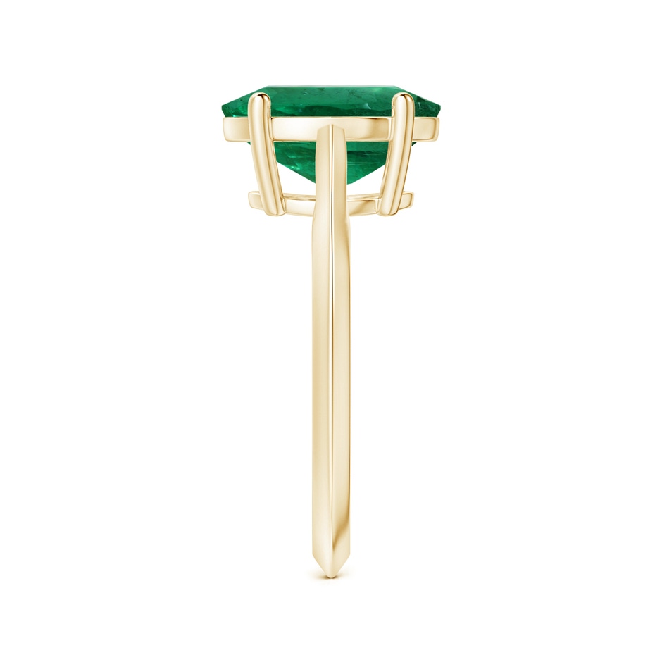 12.5x10mm AAA Prong-Set GIA Certified Solitaire Oval Emerald Knife-Edge Shank Ring in Yellow Gold side-2