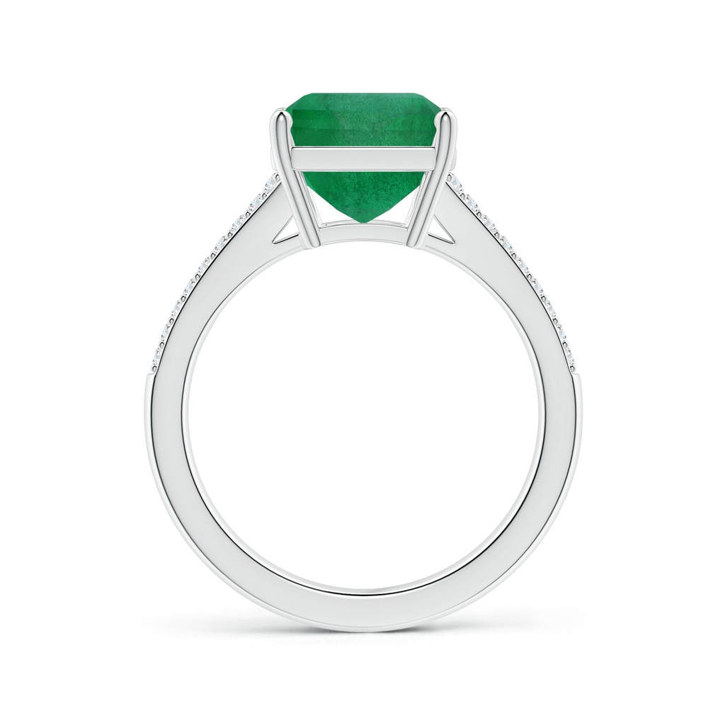 13.32x9.44x6.88mm AA GIA Certified Emerald-Cut Emerald Split Shank Ring with Diamonds in White Gold Side 199