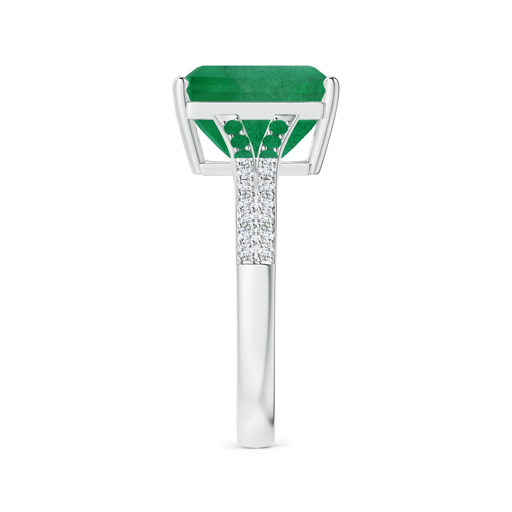 13.32x9.44x6.88mm AA GIA Certified Emerald-Cut Emerald Split Shank Ring with Diamonds in White Gold Side 399
