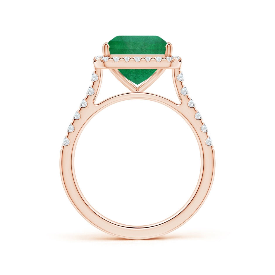 13.32x9.44x6.88mm AA GIA Certified Emerald-Cut Emerald Halo Ring with Diamonds in 18K Rose Gold side 199