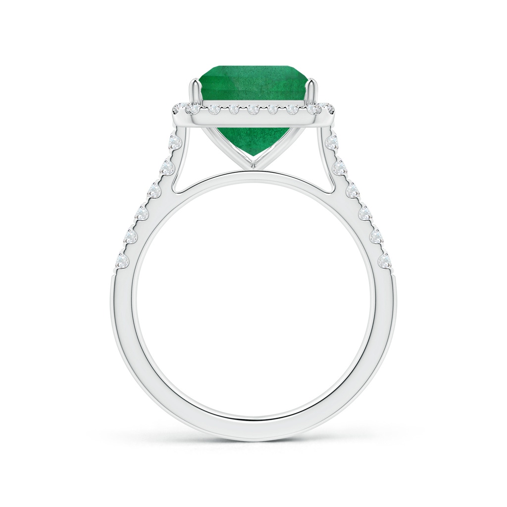 13.32x9.44x6.88mm AA GIA Certified Emerald-Cut Emerald Halo Ring with Diamonds in P950 Platinum Side 199