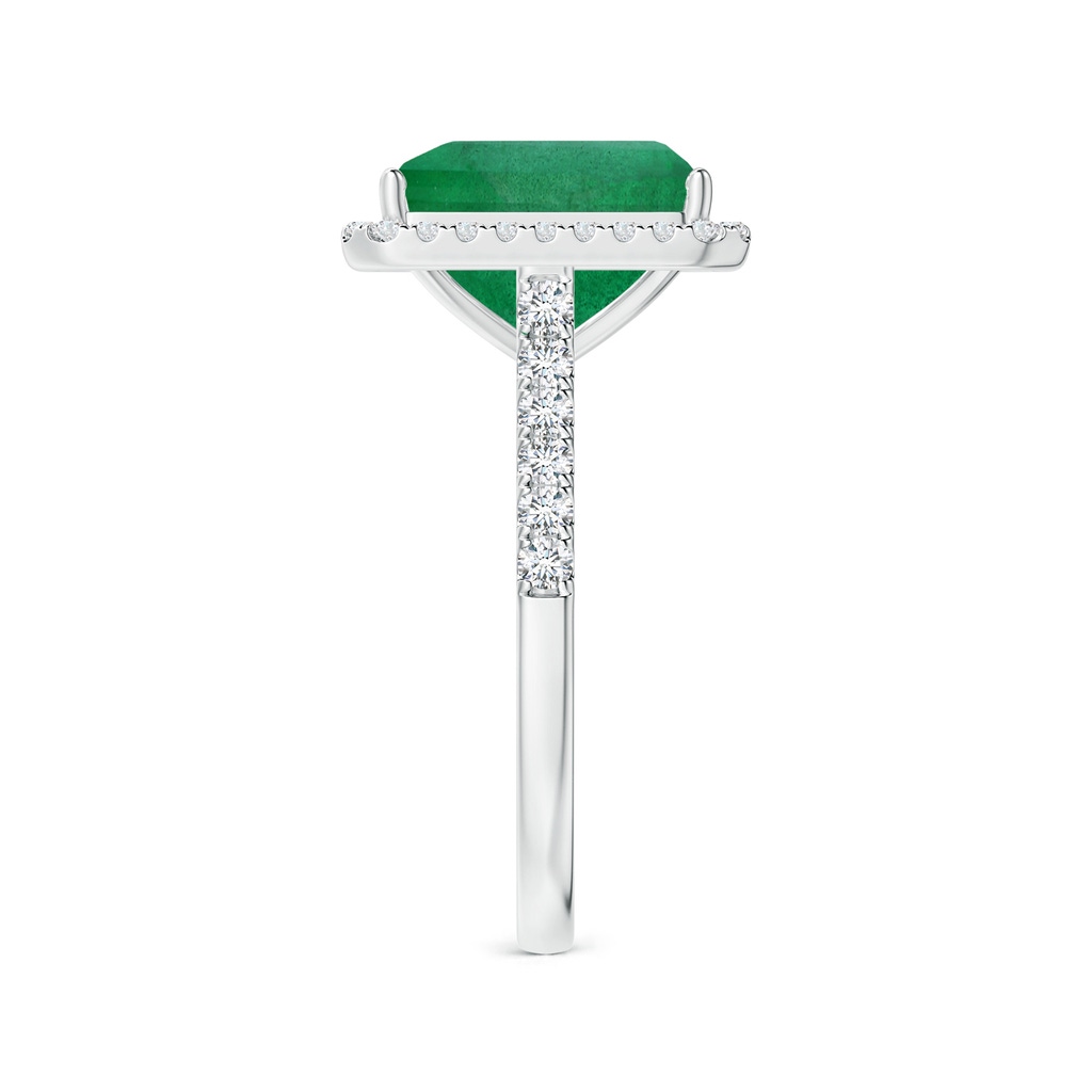 13.32x9.44x6.88mm AA GIA Certified Emerald-Cut Emerald Halo Ring with Diamonds in P950 Platinum Side 399